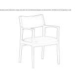 Chair upholstered in vinyl leather with armrests Sumrall