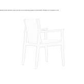 Upholstered leather chair with armrests Marigot