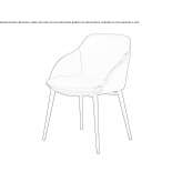 Chair with removable cover with armrests and integrated cushion Radomin