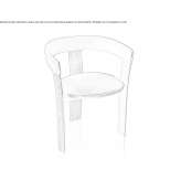 Wooden chair with integrated cushion Duaca