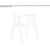 Fabric chair with open backrest, beech wood frame and armrests Tiszabo