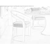 Chair upholstered with fabric Heist