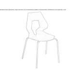 Technopolymer chair, stackable Trefacio