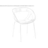 Technopolymer chair with armrests, stackable Ringling