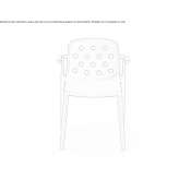 Technopolymer chair with armrests, stackable Maarn