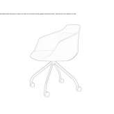 Swivel fabric chair on trestles with armrests Jodoigne