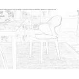 Upholstered leather chair with armrests Gragnano