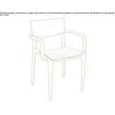 Polypropylene chair with armrests Buryn