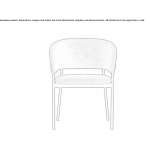 Chair upholstered in fabric with armrests Sikeston