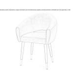 Chair upholstered in fabric with armrests Golconda
