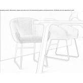 Fabric chair based on a sleigh with armrests Ludmilla