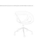 Technopolymer chair with 5-star base on wheels Ringling