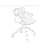 Upholstered trestle chair, equipped with wheels Buchdorf