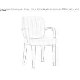 Upholstered leather chair with armrests Bramley