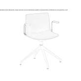 Upholstered office chair on trestles with armrests Vihanti