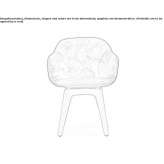 Upholstered chair with removable cover and armrests Pigna