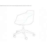 Fabric chair with a 5-star base and armrests on wheels Jodoigne
