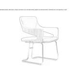 Upholstered chair on supports with armrests Melano