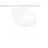 Upholstered chair based on a sleigh with armrests Atil