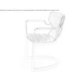 Fabric chair on supports with armrests Ramallo