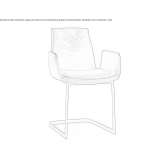 Leather chair on supports with armrests Munxar