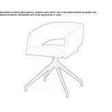 Swivel, upholstered trestle chair Guixe