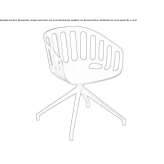 Swivel chair on trestles with armrests Opfikon