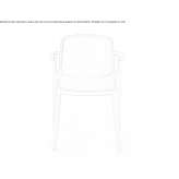 Upholstered technopolymer chair with armrests Maarn
