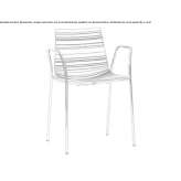 Technopolymer chair with armrests, stackable Vipiteno