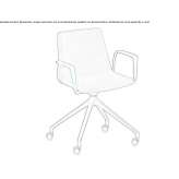 Upholstered chair with armrests on wheels Rozzano