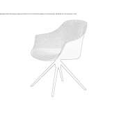 Upholstered fabric chair on trestles with armrests Kankintu