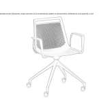 Swivel chair with armrests on wheels Rozzano