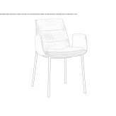 Upholstered leather chair with armrests Bihorel
