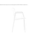 Technopolymer chair with armrests, stackable Gigant