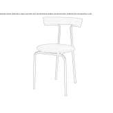 A wooden chair with an open backrest that can be stacked Lubrin