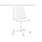 Upholstered swivel chair on wheels Rozzano