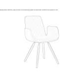 Upholstered leather chair with armrests Azov
