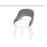 Chair upholstered in fabric with armrests Braniewo