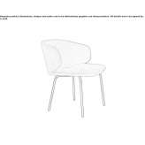 Chair upholstered in fabric with armrests Rodopoli