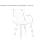 Upholstered leather chair with armrests Azov