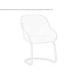 Chair upholstered in fabric on supports with armrests Nordheim