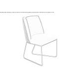 A chair upholstered in fabric with a sled base Tasca