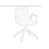 Upholstered trestle chair with armrests Rozzano
