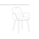 Upholstered leather chair with armrests Evran