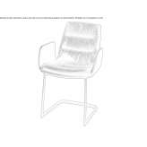 Leather chair on supports with armrests Bihorel