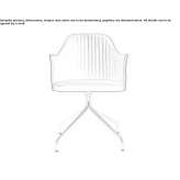 Swivel chair upholstered in leather with armrests Munster