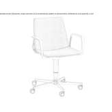 Upholstered chair with armrests on wheels Rozzano