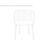 Ash chair with metal armrests and legs Boom