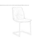Leather chair on supports, upholstered Evran