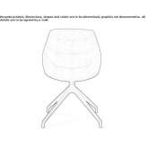 Upholstered swivel chair in a modern style on fabric trestles Pocito